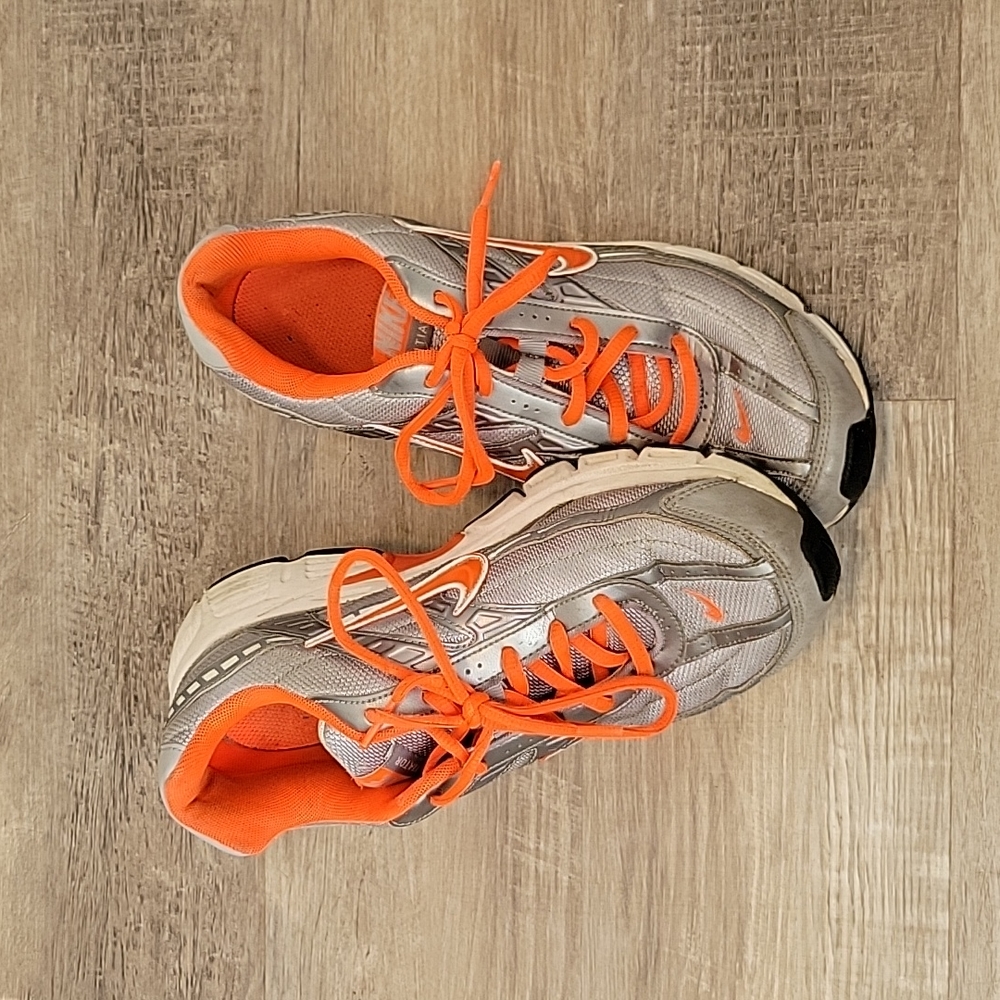 Neon Orange + Silver Nike Running Shoes